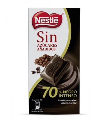 Chococlate sin azucar Negro 70% de Nestle