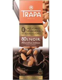 Dark chocolate bar with almonds Trapa 175 g