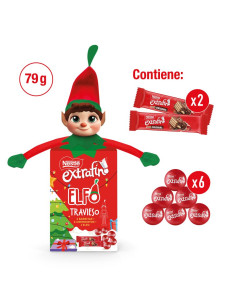 Elfo Travieso con chocolatinas de Nestlé 2